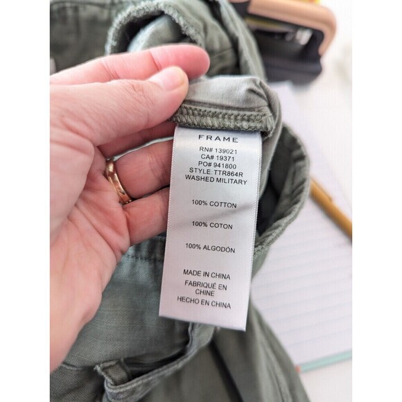 Frame Green Pants Womens Size 30 High Rise Cropped Trousers - Picture 10 of 14